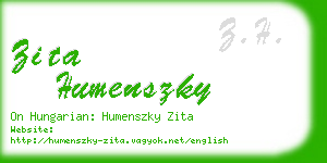 zita humenszky business card